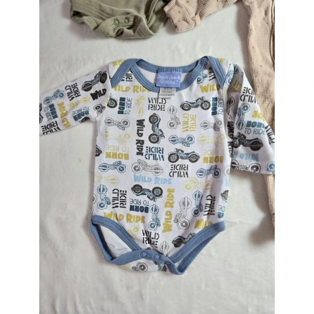 Rabbit Bear Duck Duck Goose Baby Bundle 0-6M Organic Cotton Bodysuits Sleeper‎